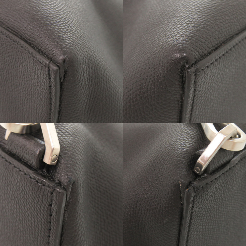 Valextra V-Line Leather Black 2-Way Backpack Tote Bag 0360Valextra - Picture 4 of 10
